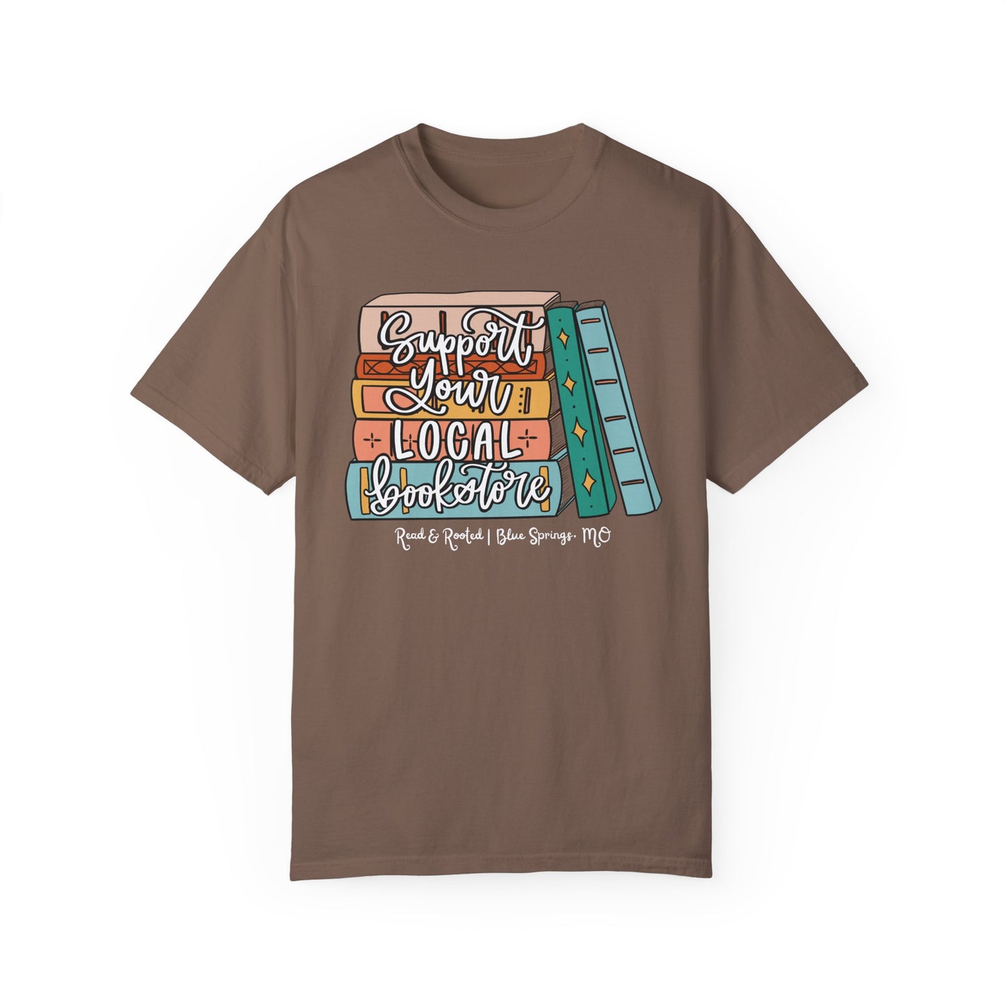Support Your Local Bookstore Book Stack T-shirt
