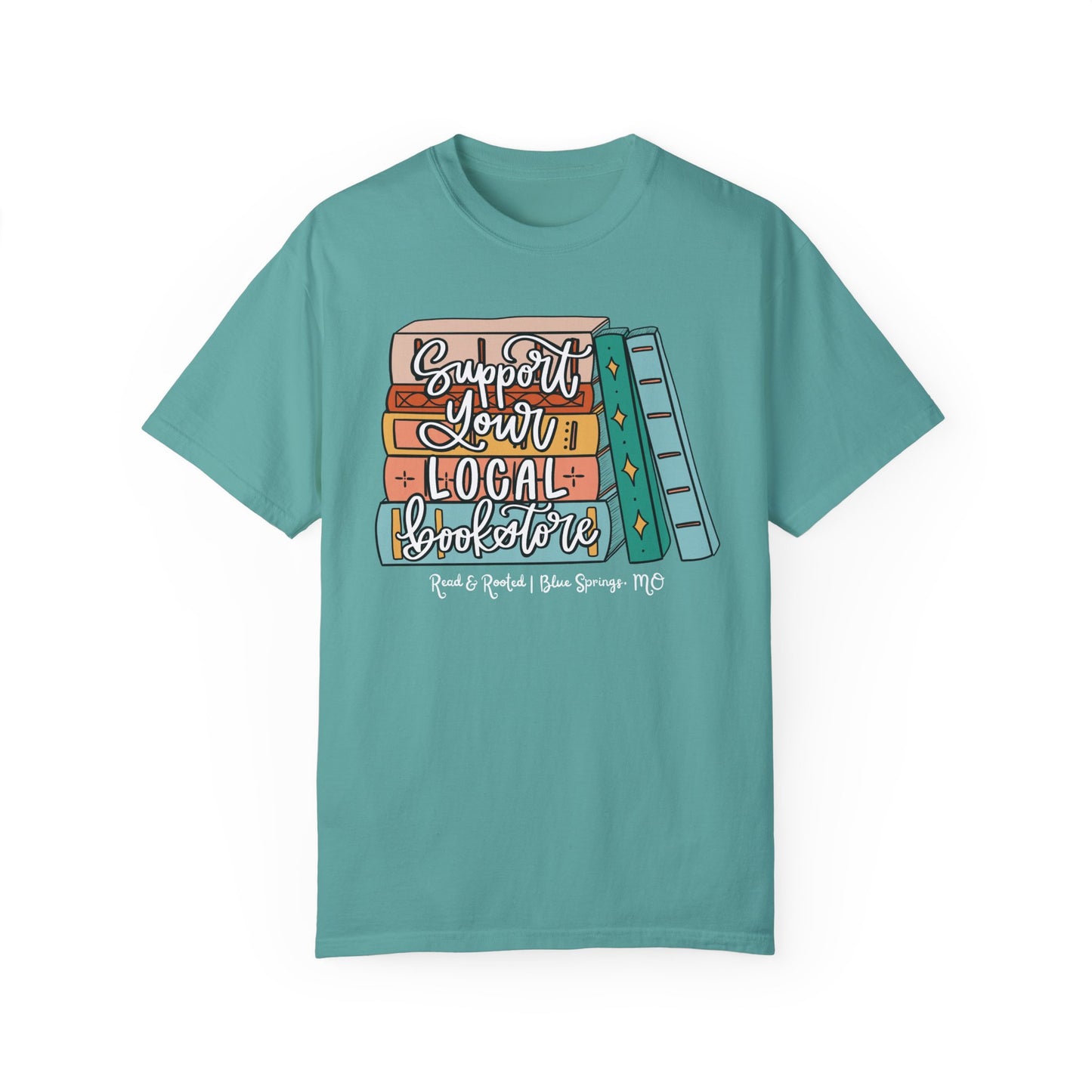 Support Your Local Bookstore Book Stack T-shirt