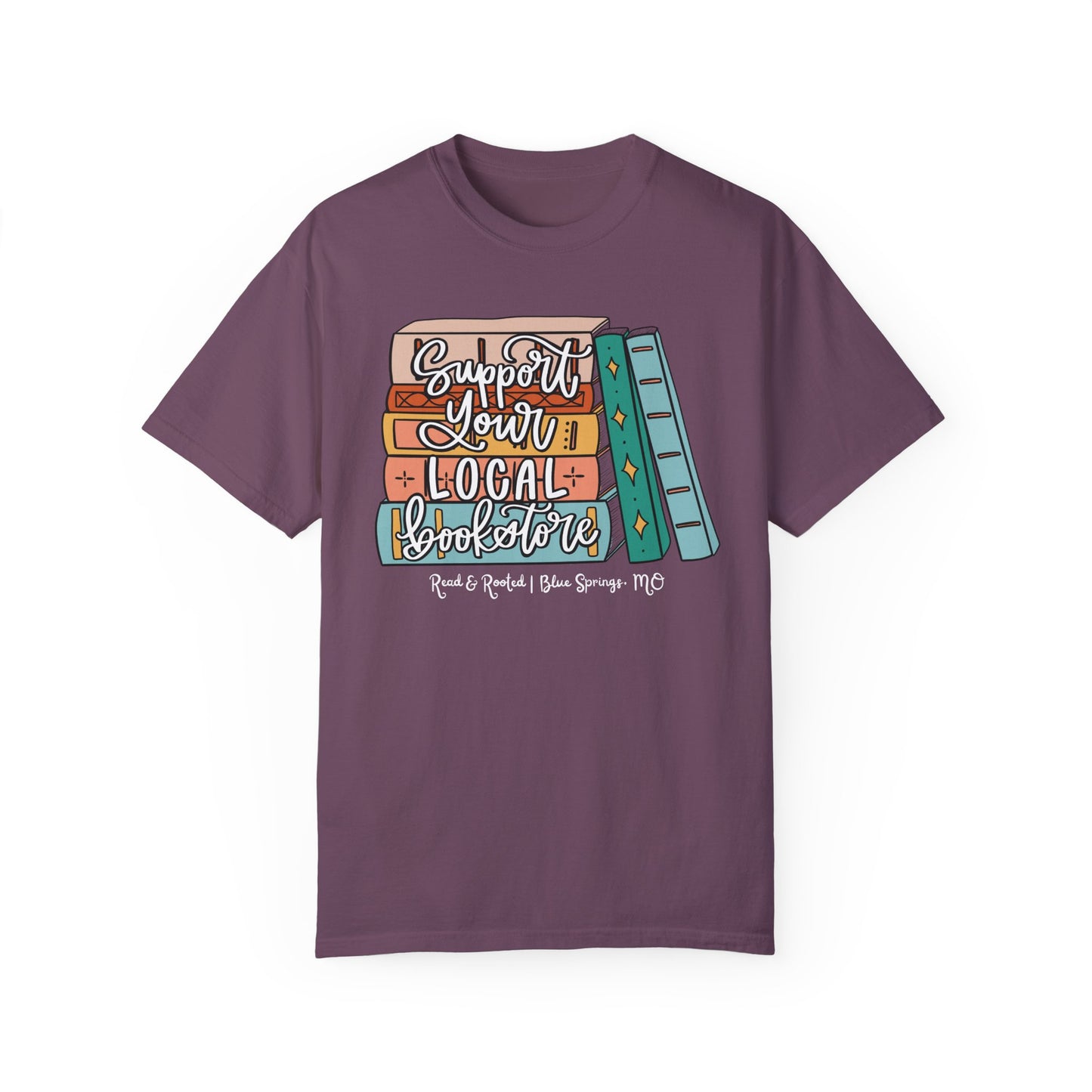 Support Your Local Bookstore Book Stack T-shirt