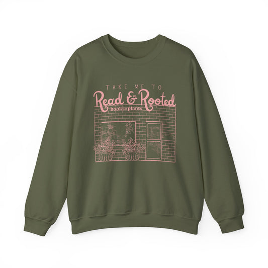 Take Me to Read & Rooted Crewneck Sweatshirt
