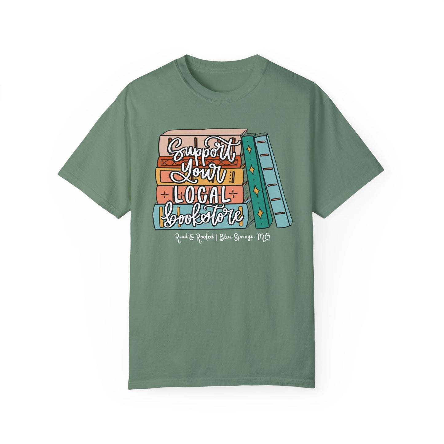 Support Your Local Bookstore Book Stack T-shirt