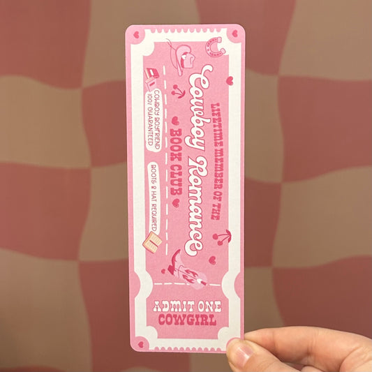 Bookmark - Cowboy Romance Book Club Ticket