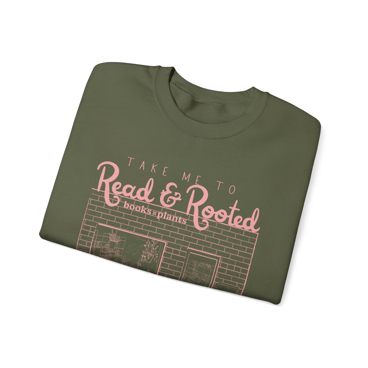 Take Me to Read & Rooted Crewneck Sweatshirt