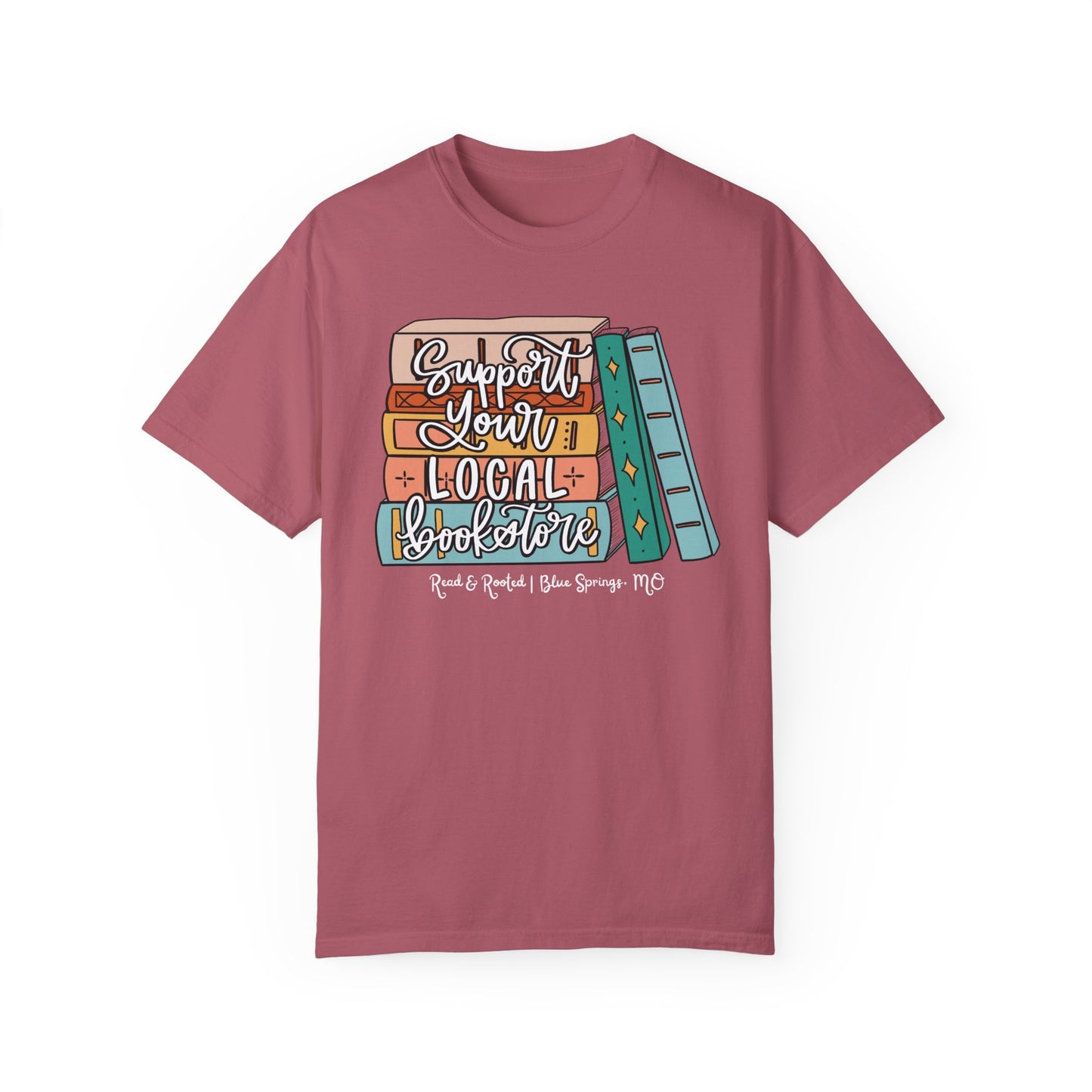 Support Your Local Bookstore Book Stack T-shirt
