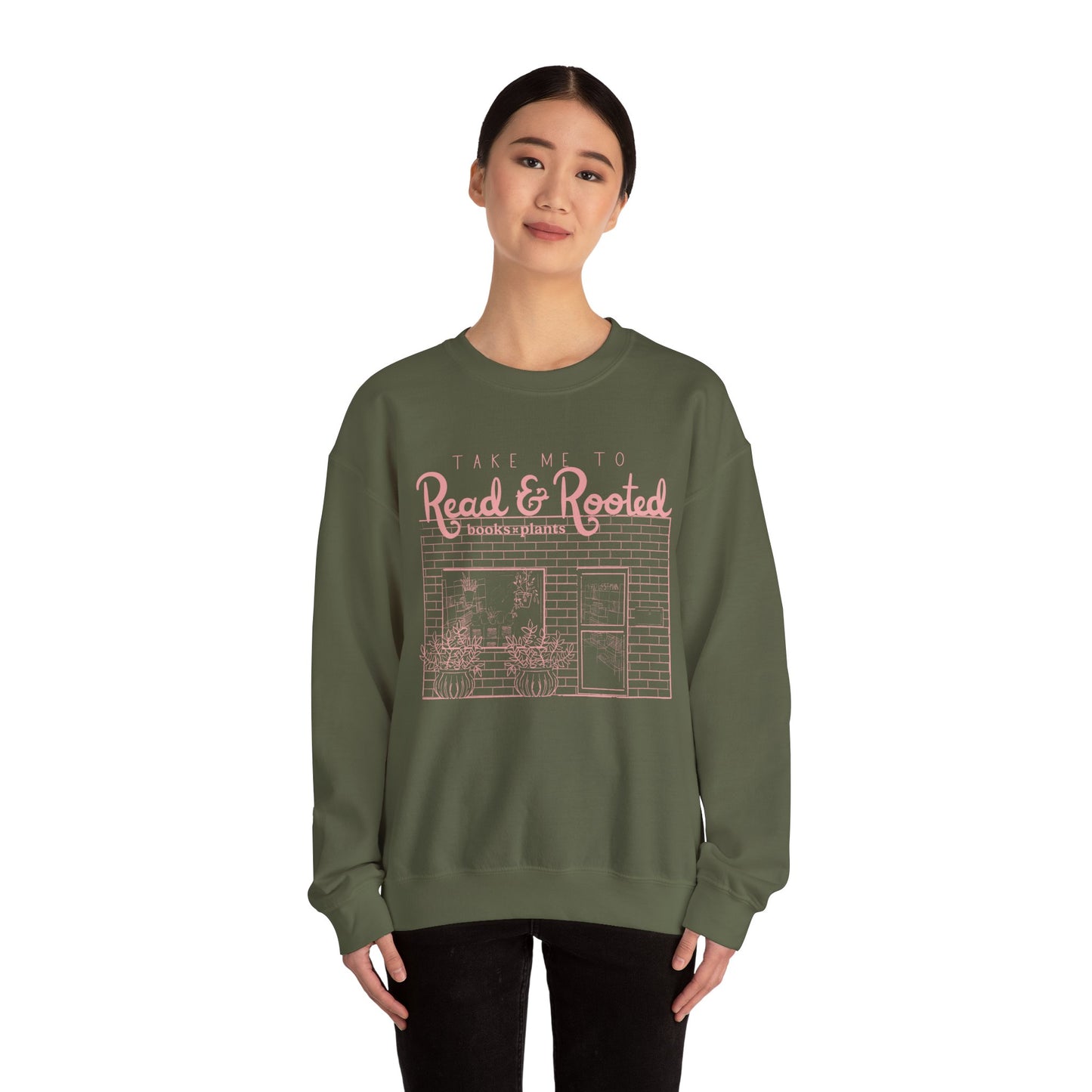 Take Me to Read & Rooted Crewneck Sweatshirt