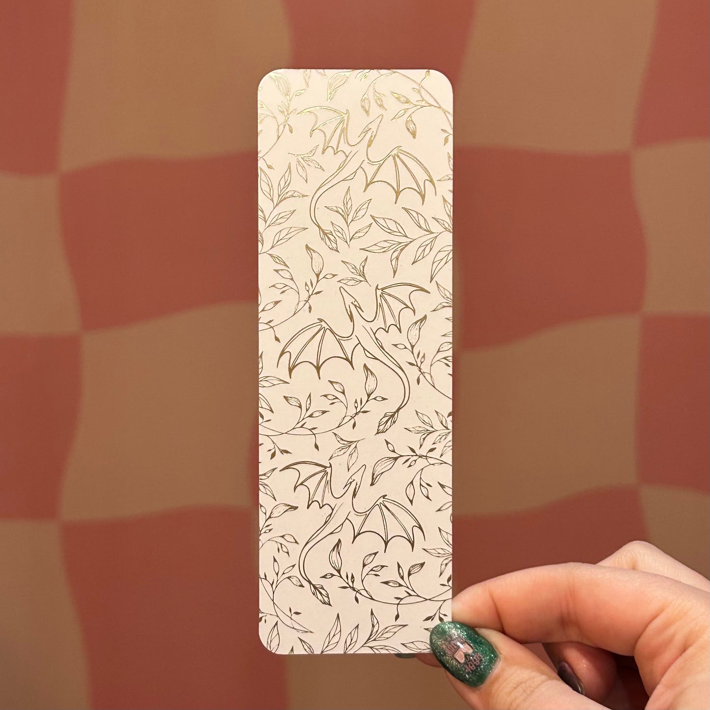 Bookmark - Gold Foil on White Dragons