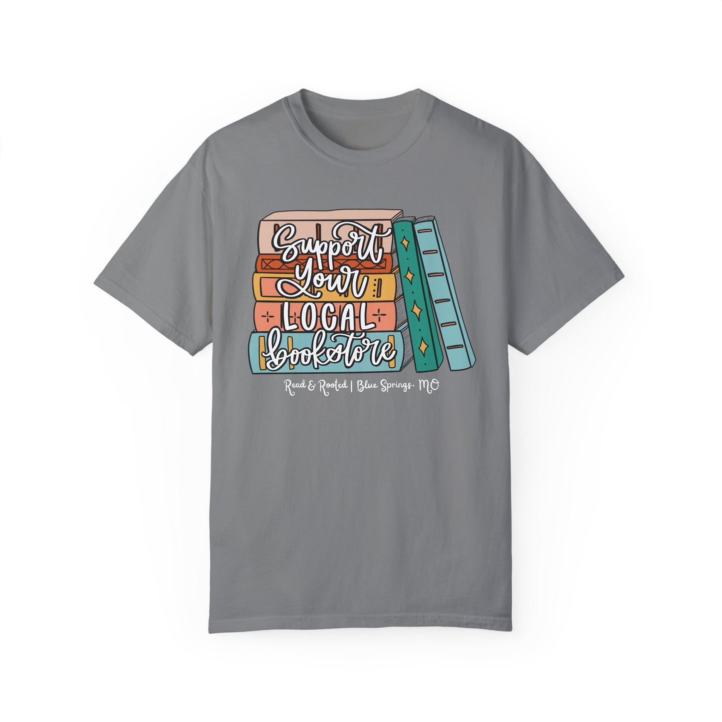 Support Your Local Bookstore Book Stack T-shirt