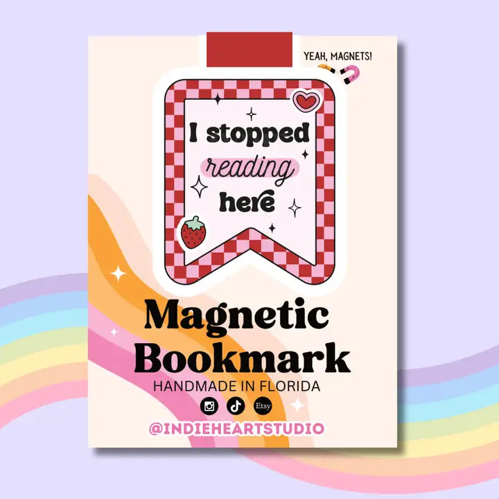 Magnetic Bookmark - Stopped Reading Here (Checker)