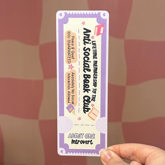 Bookmark - Anti Social Book Club Ticket
