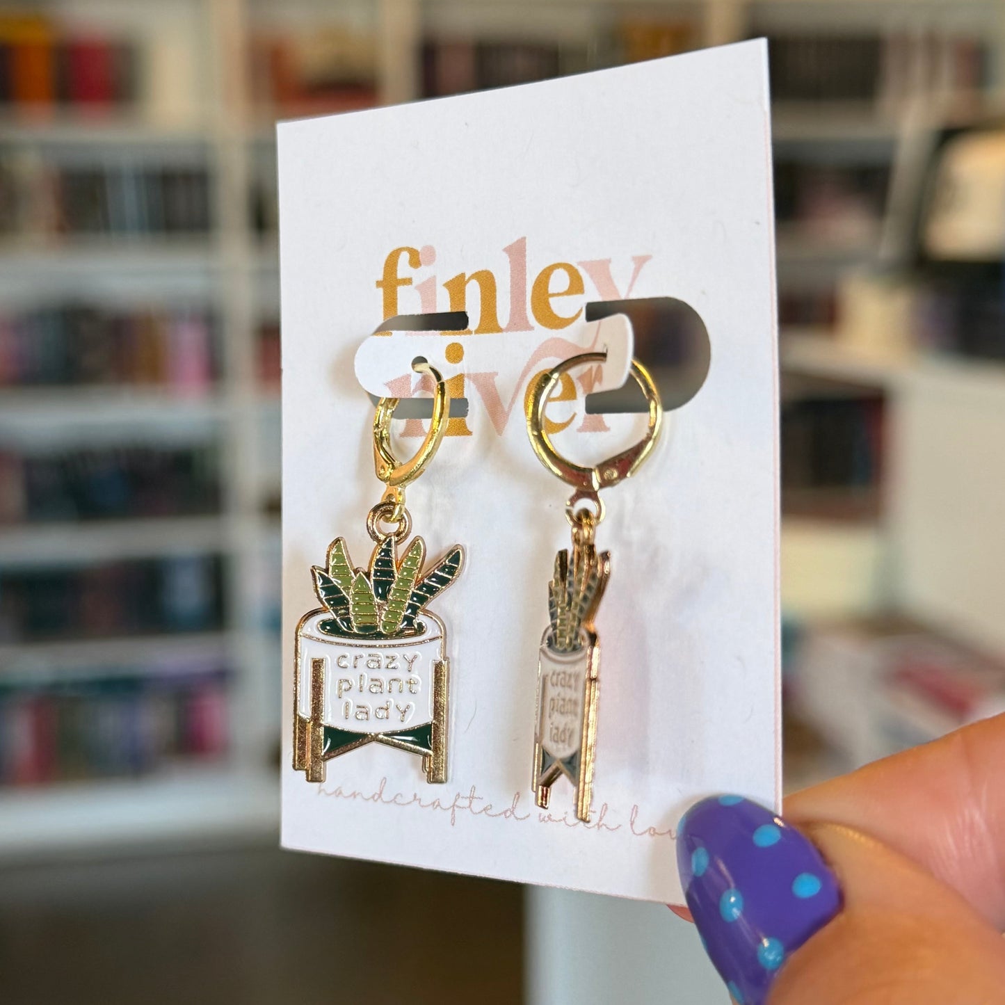 Crazy Plant Lady Huggies Earrings