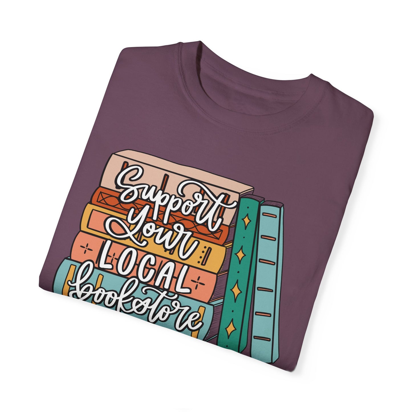 Support Your Local Bookstore Book Stack T-shirt