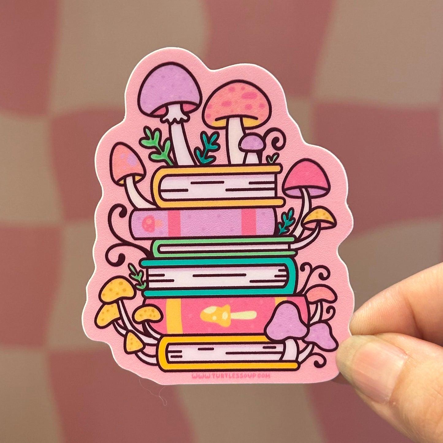 Sticker - Mushroom Book Stack