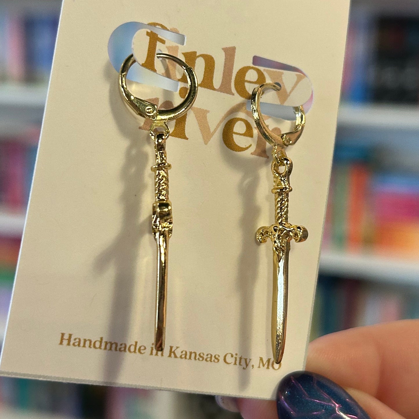 Sword Huggies Earrings