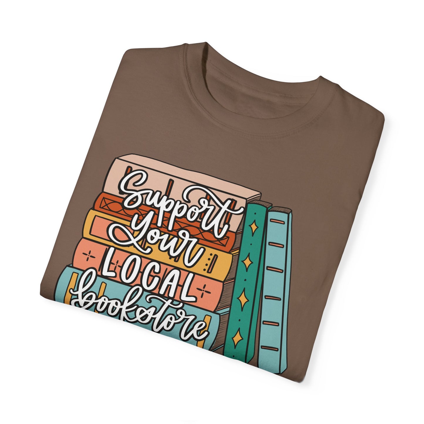 Support Your Local Bookstore Book Stack T-shirt