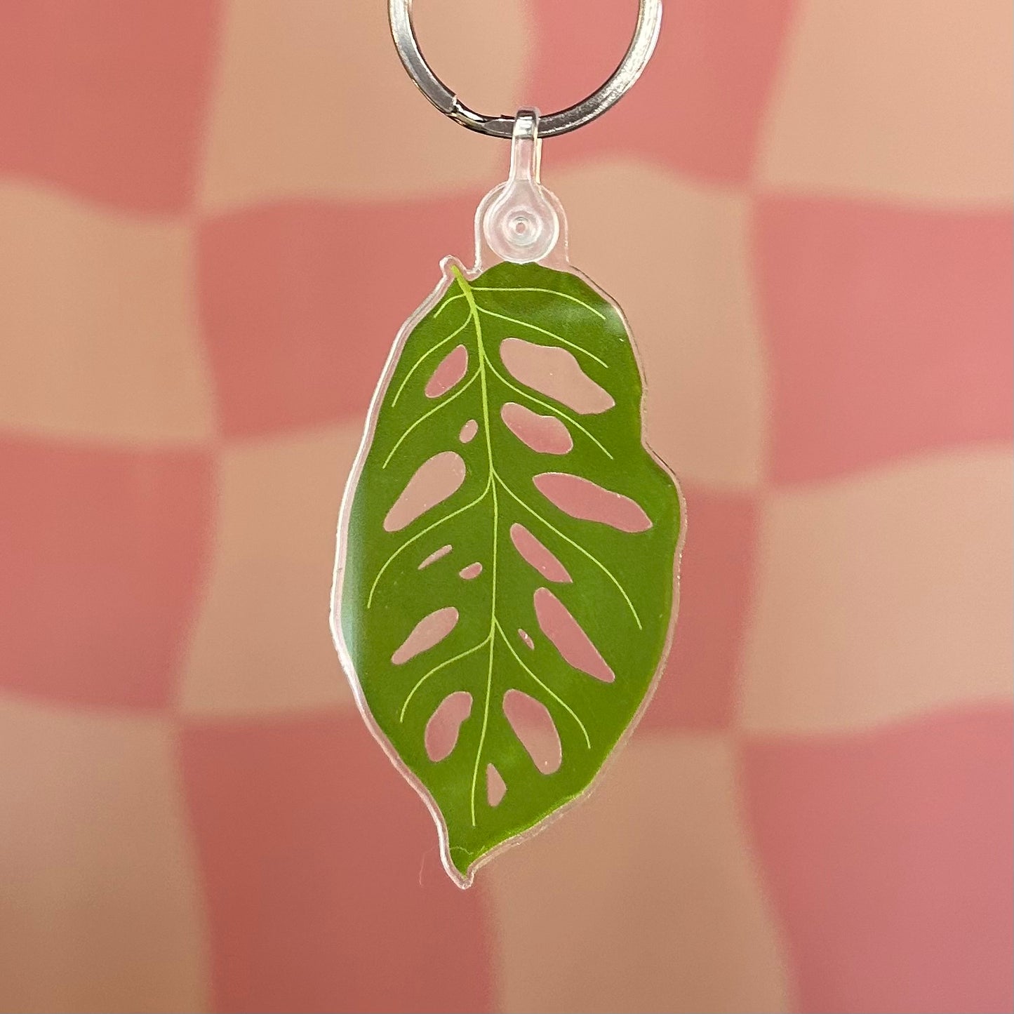 Keychain - Swiss Cheese Leaf