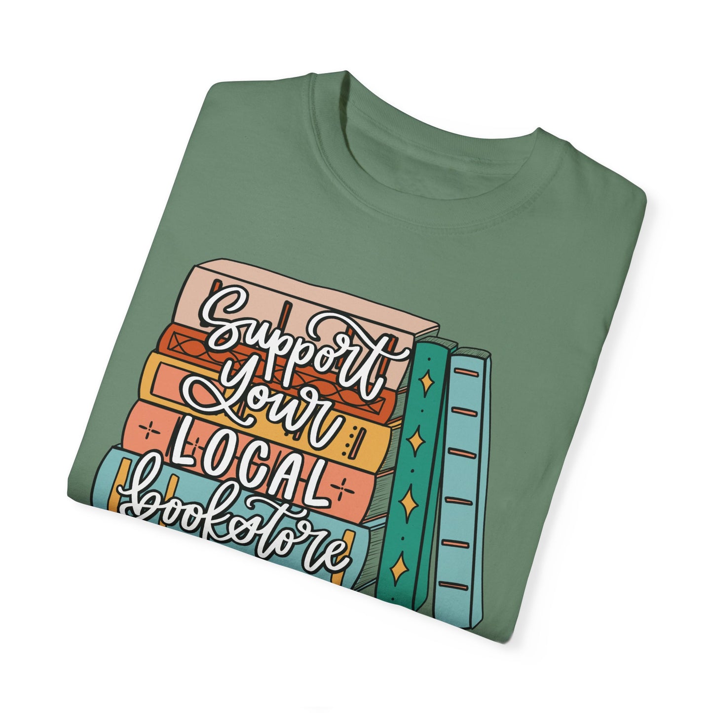 Support Your Local Bookstore Book Stack T-shirt