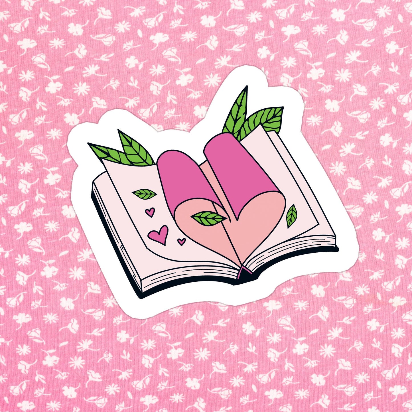 Sticker - Open Book Heart Pages