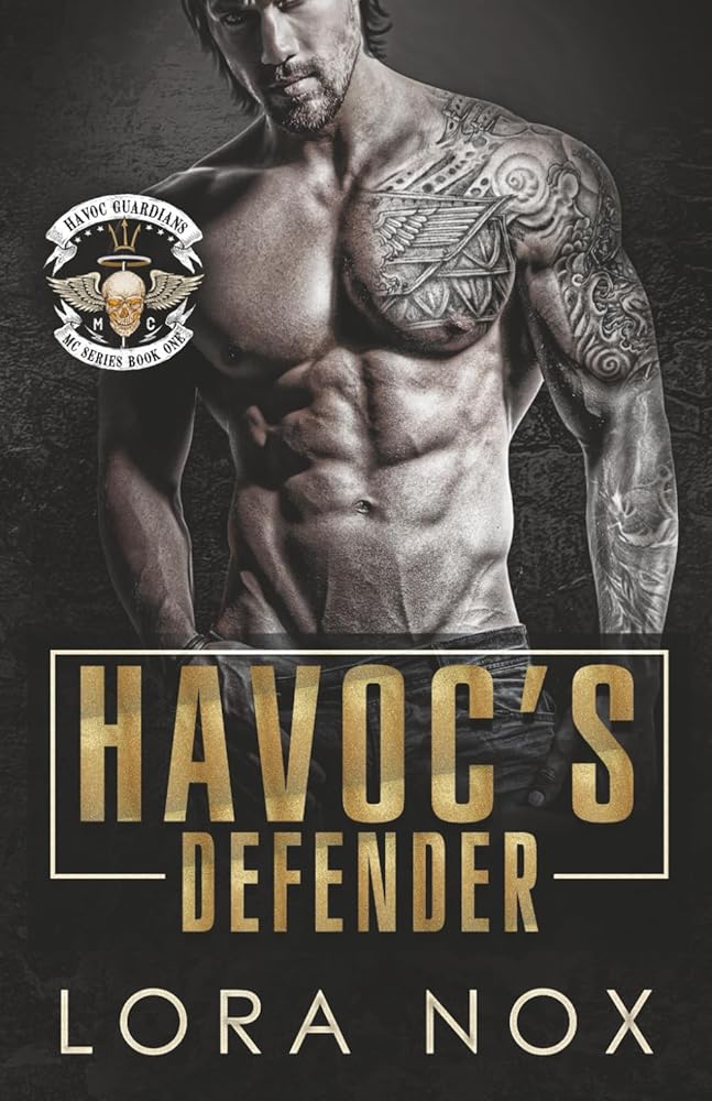 Havoc's Defender: A Forced Proximity, Age Gap MC Romance (Havoc Guardians MC) cover image