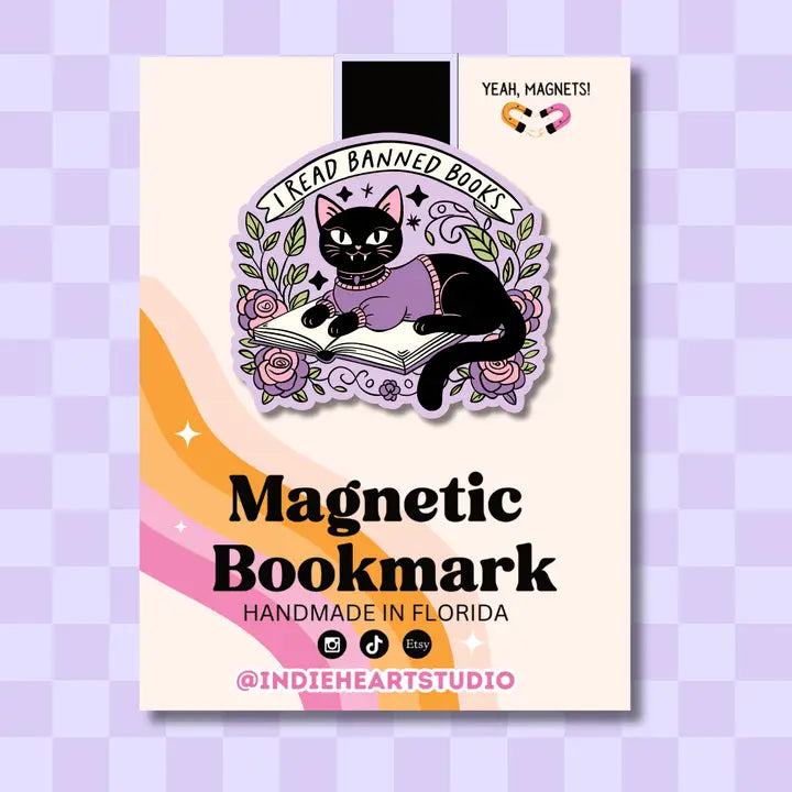 Magnetic Bookmark - Banned Books Cat