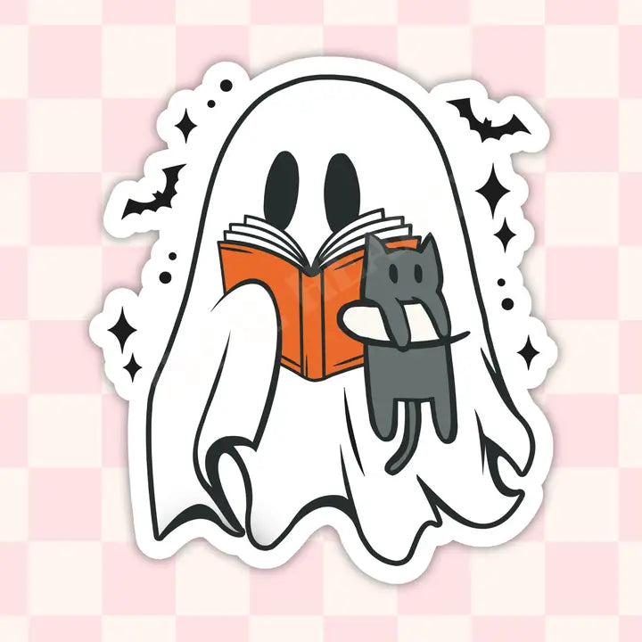 Sticker - Ghost Reader with Cat
