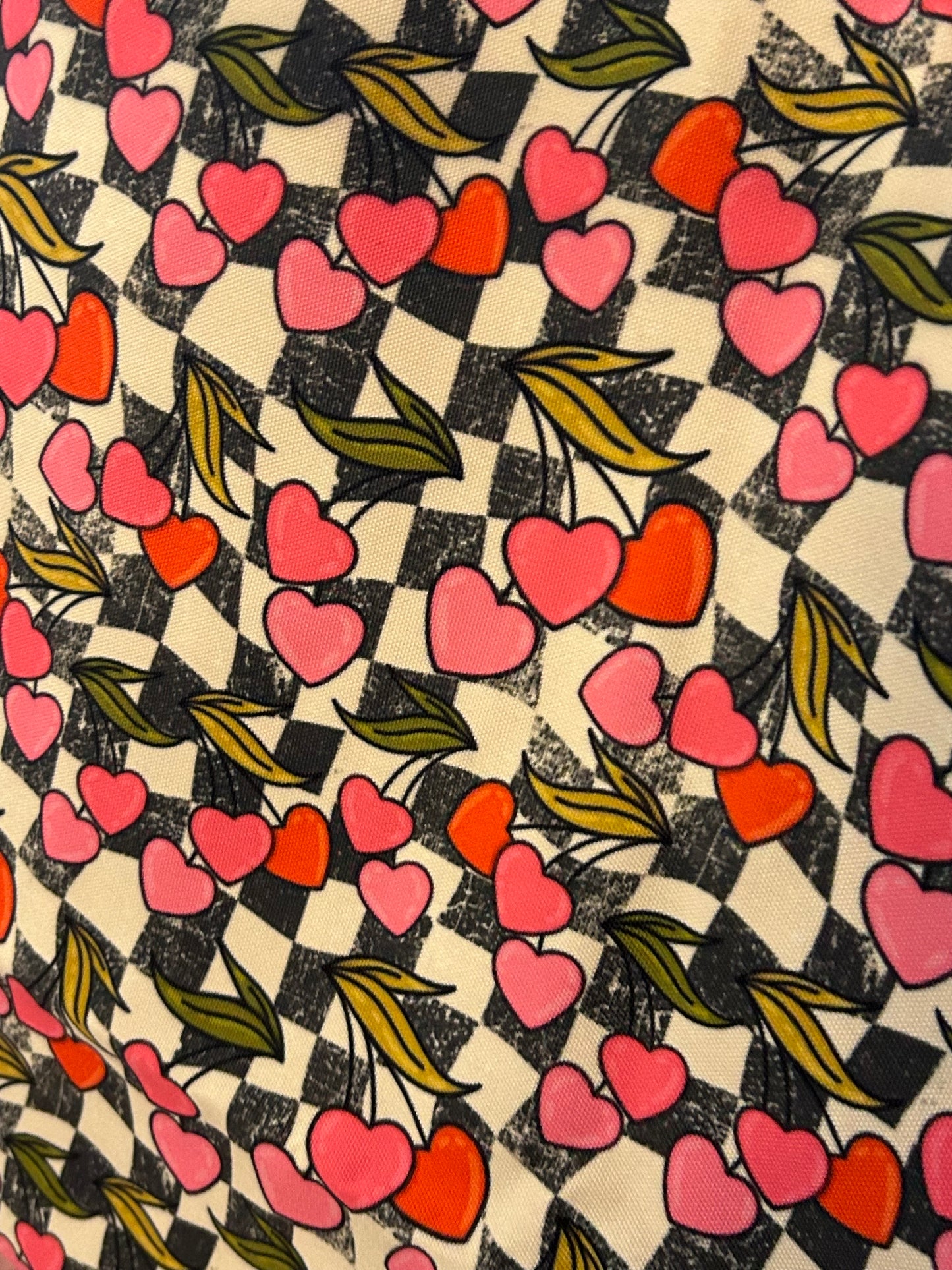 Canvas Tote - Cherry Hearts