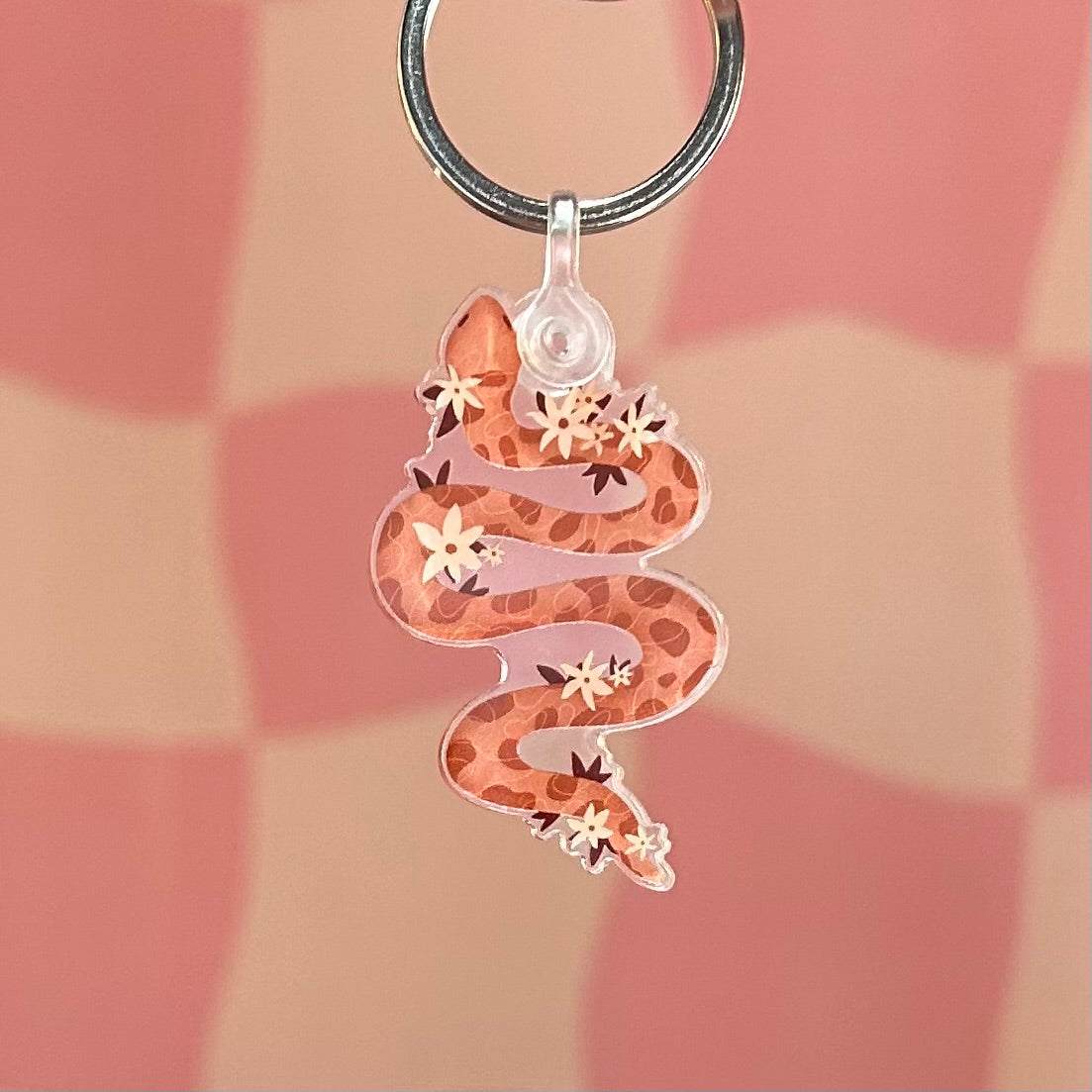 Keychain - Floral Snake