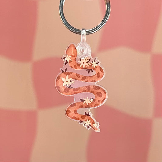Keychain - Floral Snake