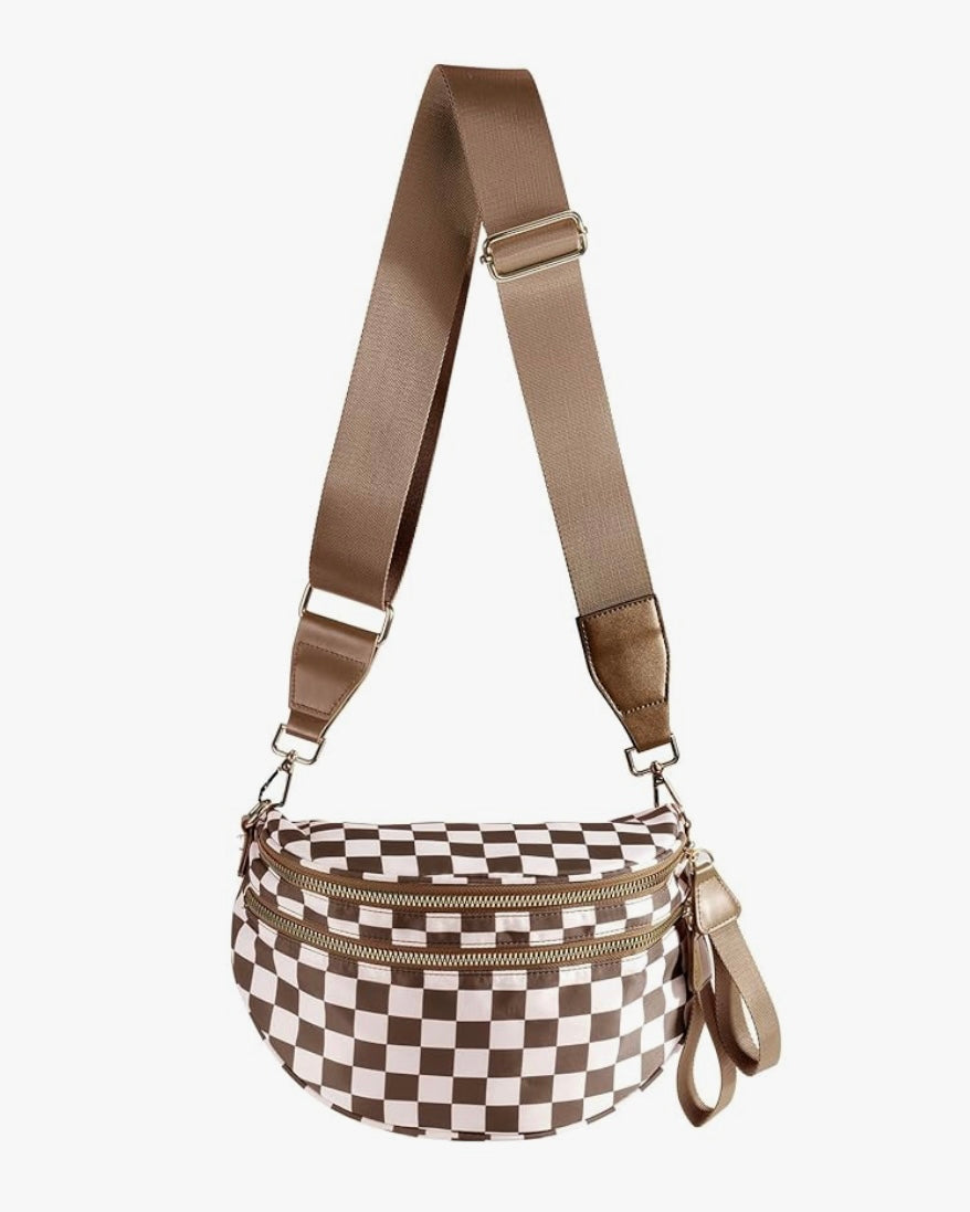 Bag - Checkered Crossbody Kindle Bag