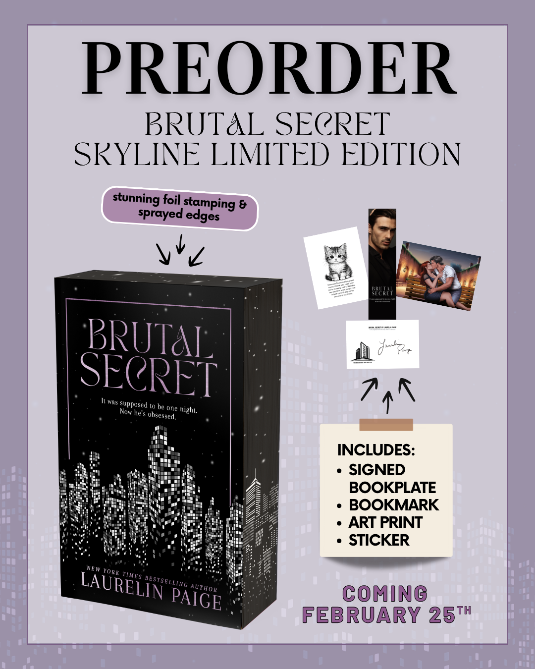 (PREORDER 2/26/26) Brutal Secret: Skyline Edition - Laurelin Paige (Signed Bookplate & Goodies)