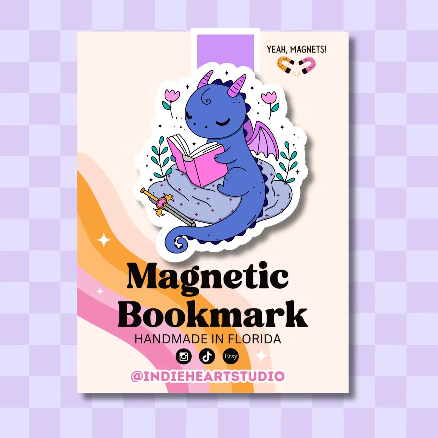 Magnetic Bookmark - Cute Fantasy Dragon