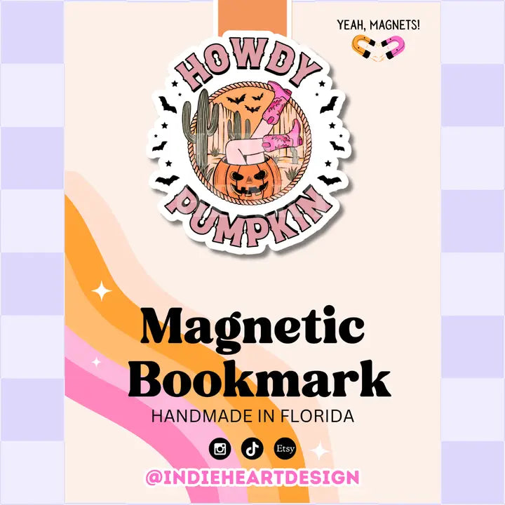 Magnetic Bookmark - Howdy Pumpkin
