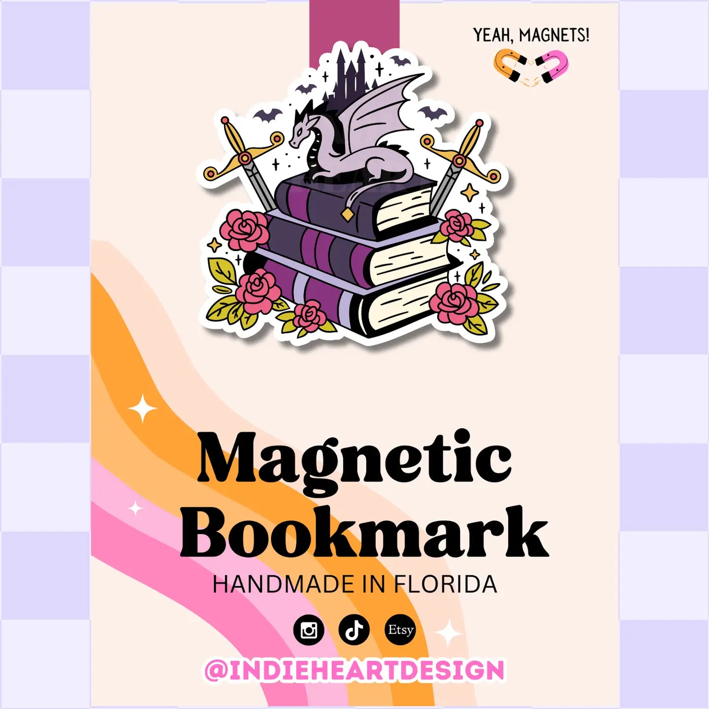 Magnetic Bookmark - Fantasy Reader Dragon