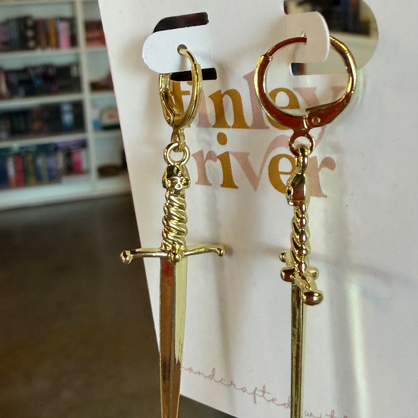 Skull Sword Huggies Earrings