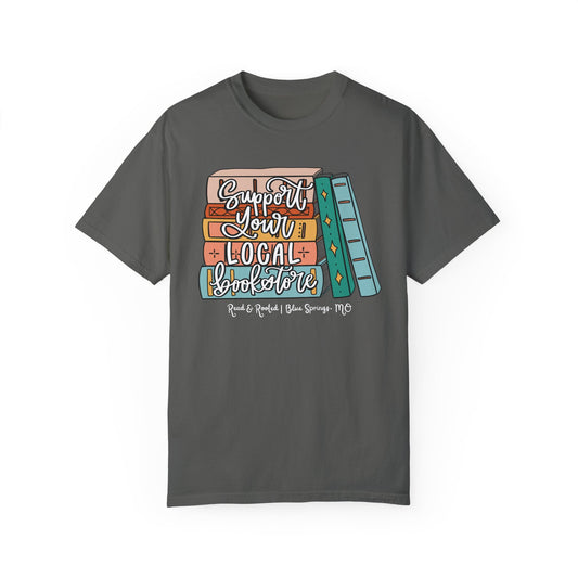 Support Your Local Bookstore Book Stack T-shirt