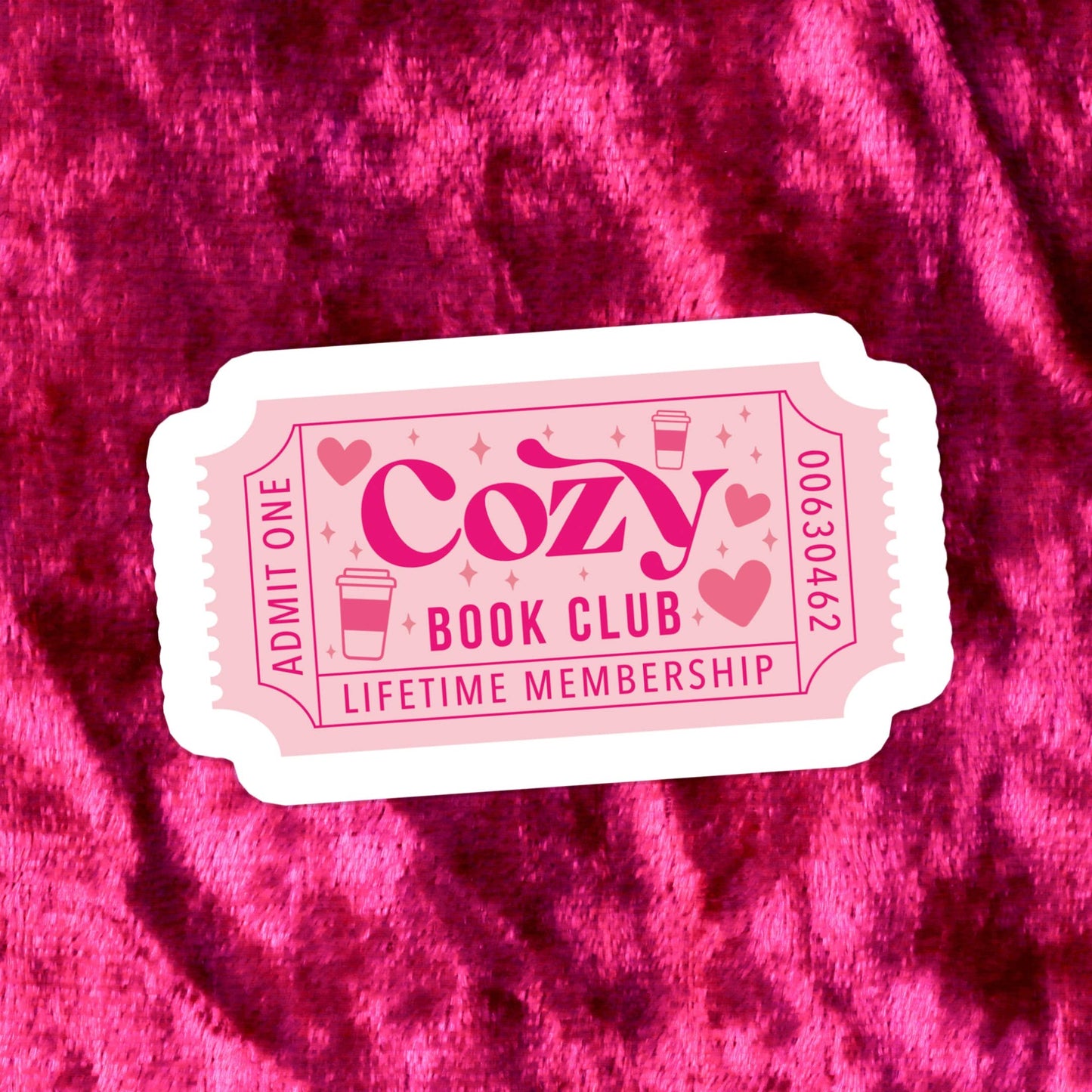 Sticker - Cozy Book Club Ticket