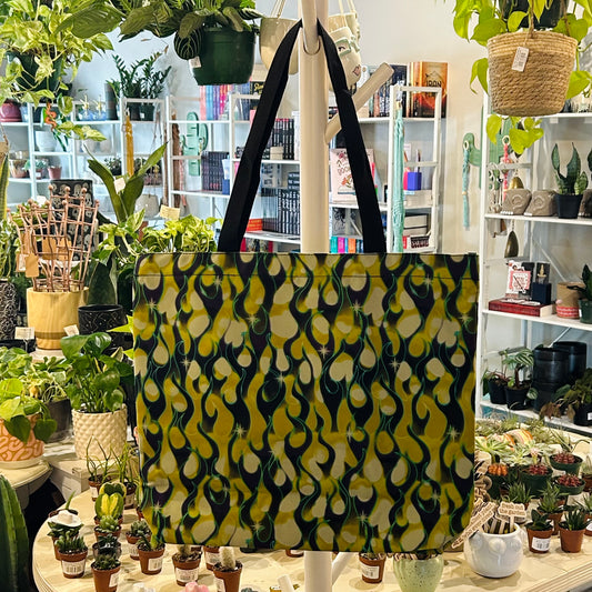 Canvas Tote - Green Flames