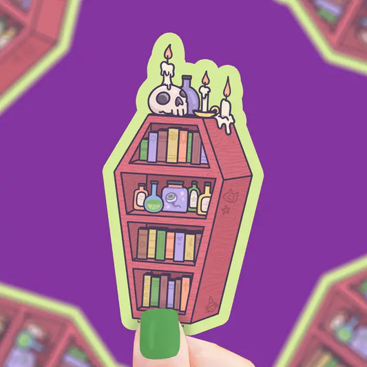 Sticker - Cute Coffin Bookshelf
