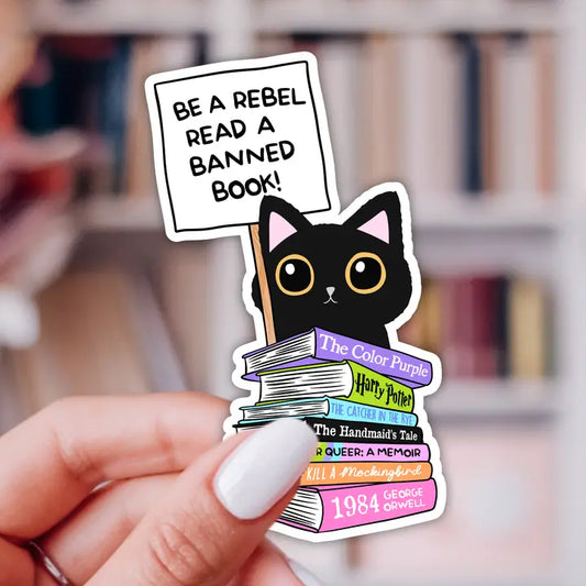 Sticker - Banned Books Rebel Cat