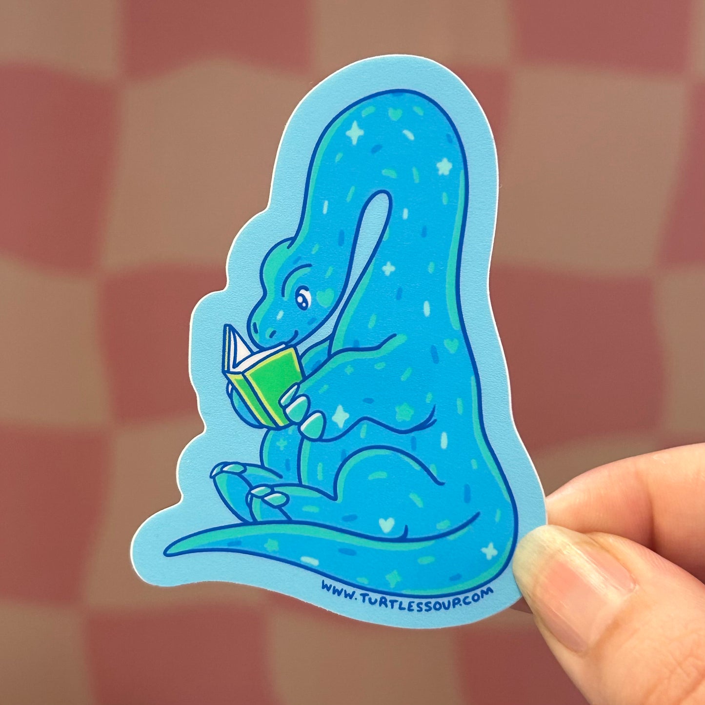 Sticker - Reading Brontosaurus