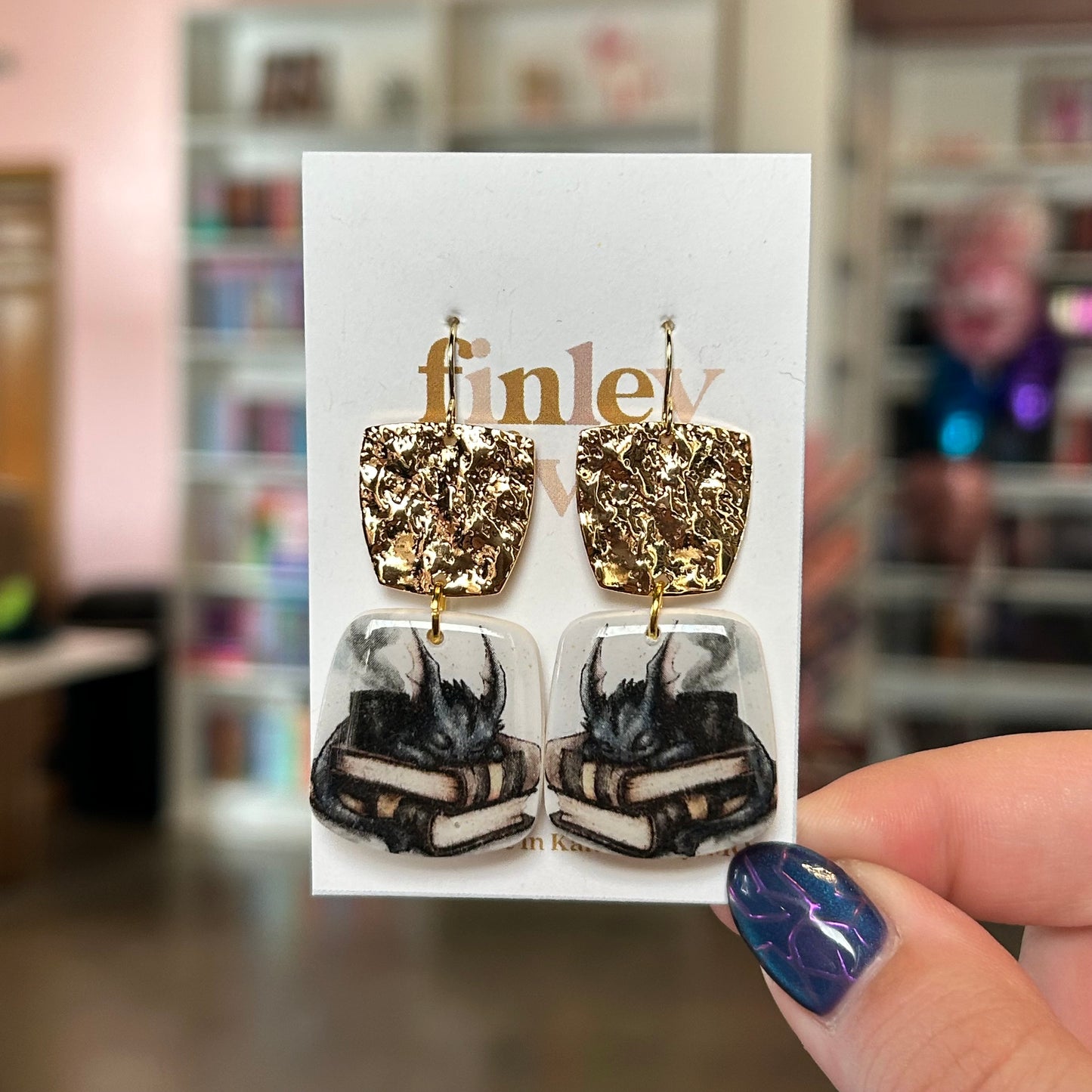 Dragon Book Stack Earrings