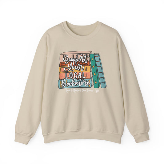 Support Your Local Bookstore Book Stack Crewneck Sweatshirt