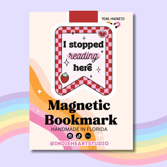 Magnetic Bookmark - Stopped Reading Here (Checker)