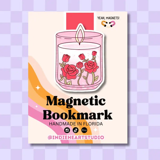 Magnetic Bookmark - Romance Reader Candle