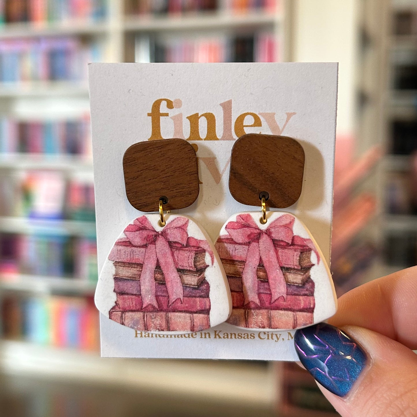 Vintage Bow Book Stack Earrings
