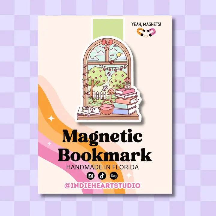 Magnetic Bookmark - Spring Window