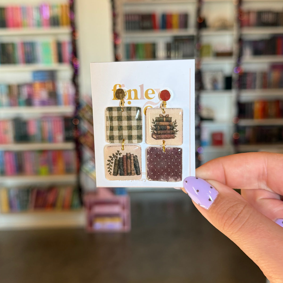 Fall Books Mismatch Earrings