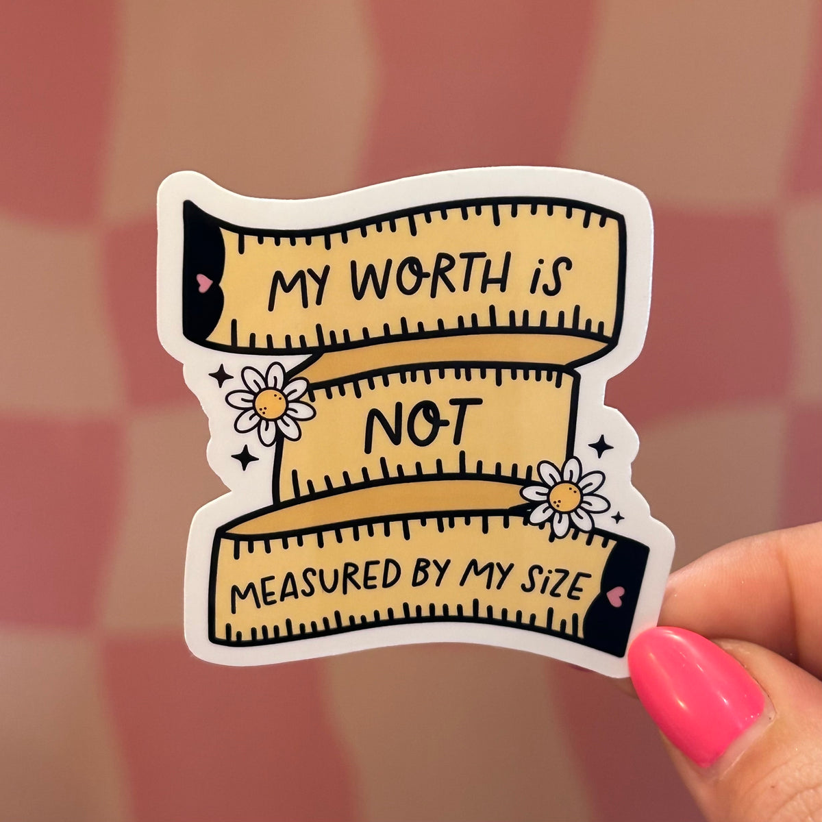 Not Measured Icon Sticker - My Worth Is Not Measured By My Size – Read & Rooted