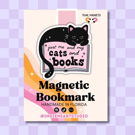 Magnetic Bookmark - Just My Cats and My Books