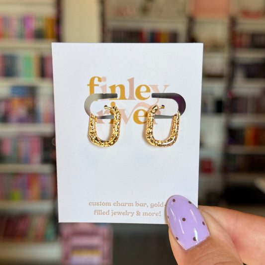 Hammered Huggies Earrings