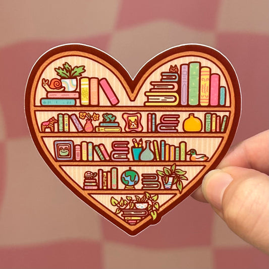 Sticker - Heart Shaped Bookshelf